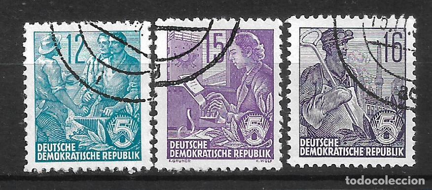 Sellos: alemania ddr 1953 michel 410/412 usado 5&euro;- 1/10