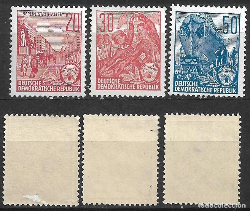 Sellos: alemania ddr 1957 - 3 sellos **/* - 1/10