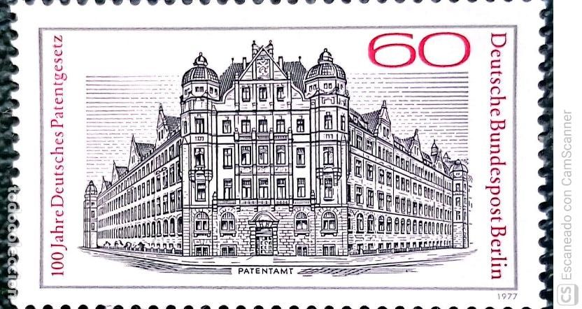 Sellos: Berl&iacute;n. 511 Centenario de la ley de Patentes de invenci&oacute;n. 1977. Sellos nuevos y numeraci&oacute;n Yvert.