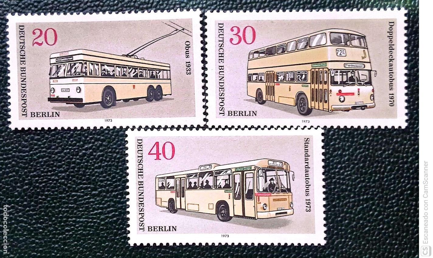 Sellos: Berl&iacute;n. 420/22 Transportes berlineses: Troleb&uacute;s, y autobuses. 1973. Sellos nuevos y numeraci&oacute;n Yvert