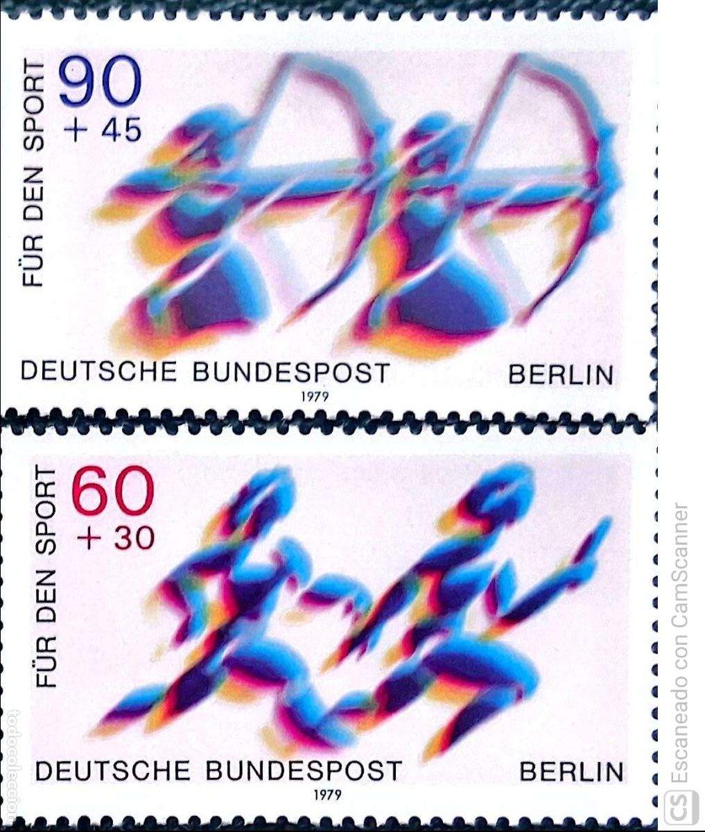 Sellos: Berl&iacute;n. 550/51 Pro- Deporte: Carrera de relevos y Tito con arco. 1979. Sellos nuevos y numeraci&oacute;n Yv