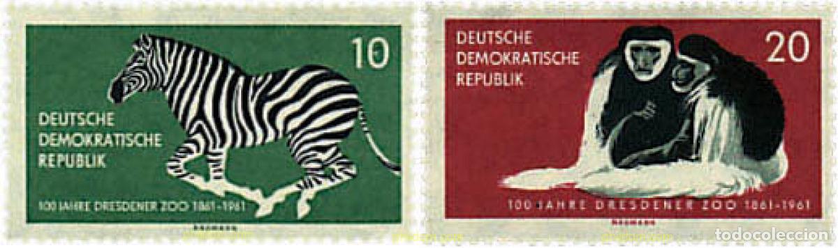 Sellos: 64486 MNH ALEMANIA DEMOCRATICA 1961 CENTENARIO DEL PARQUE ZOOLOGICO DE DRESDE.