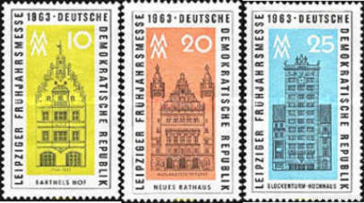 Sellos: 150588 MNH ALEMANIA DEMOCRATICA 1963 FERIA DE PRIMAVERA DE LEIPZIG