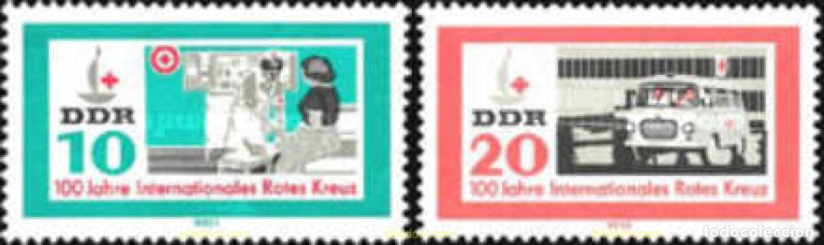 Sellos: 45888 MNH ALEMANIA DEMOCRATICA 1963 CENTENARIO DE LA CRUZ ROJA INTERNACIONAL