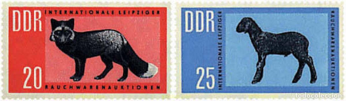 Sellos: 64493 MNH ALEMANIA DEMOCRATICA 1963 SUBASTA INTERNACIONAL DE PIELES EN LEIPZIG