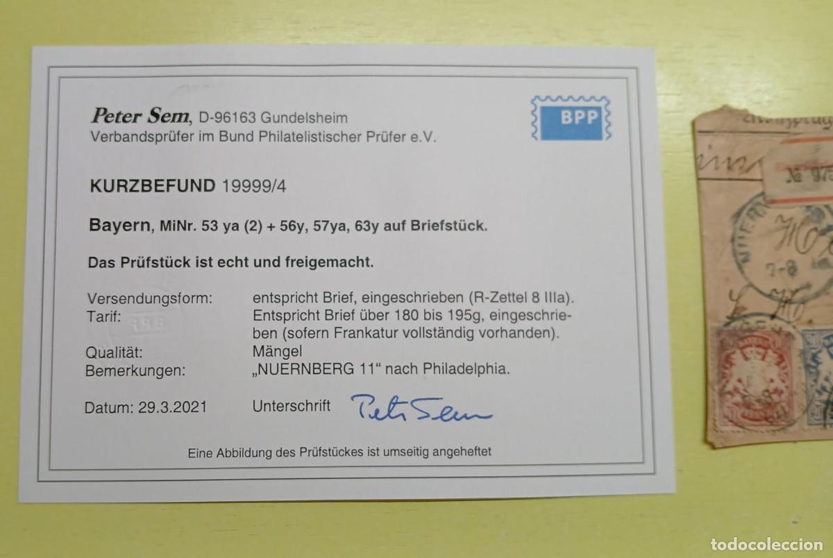 Sellos: Certificado BPP. RAREZA BAVIERA