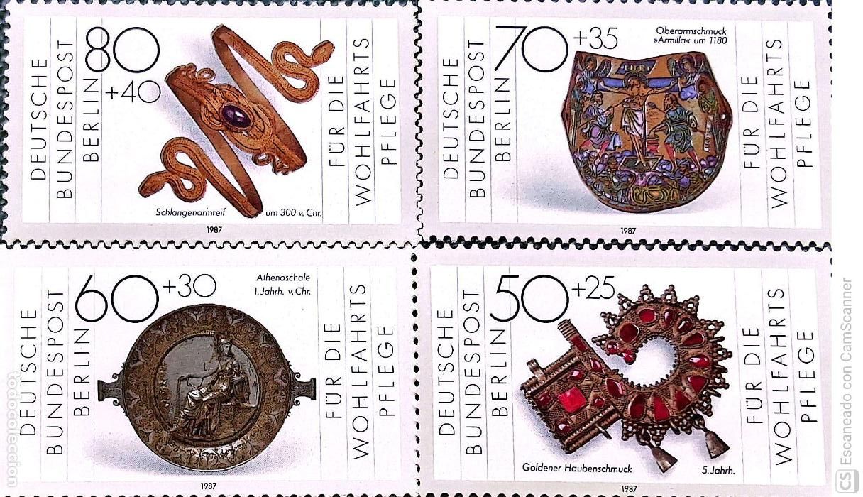 Sellos: Berl&iacute;n. 754/57 Pro obras de beneficencia: Obras de arte de los Museos de la Rep. Federal. 1987. Sell