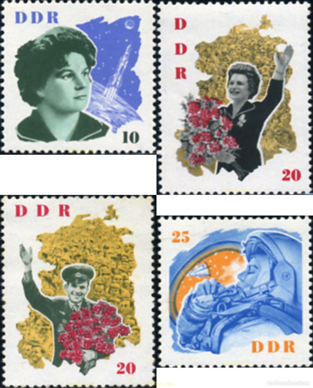 Sellos: 79950 MNH ALEMANIA DEMOCRATICA 1963 VISITA DE LA COSMONAUTA VALENTINA TERECHKOVA Y DE GAGARIN