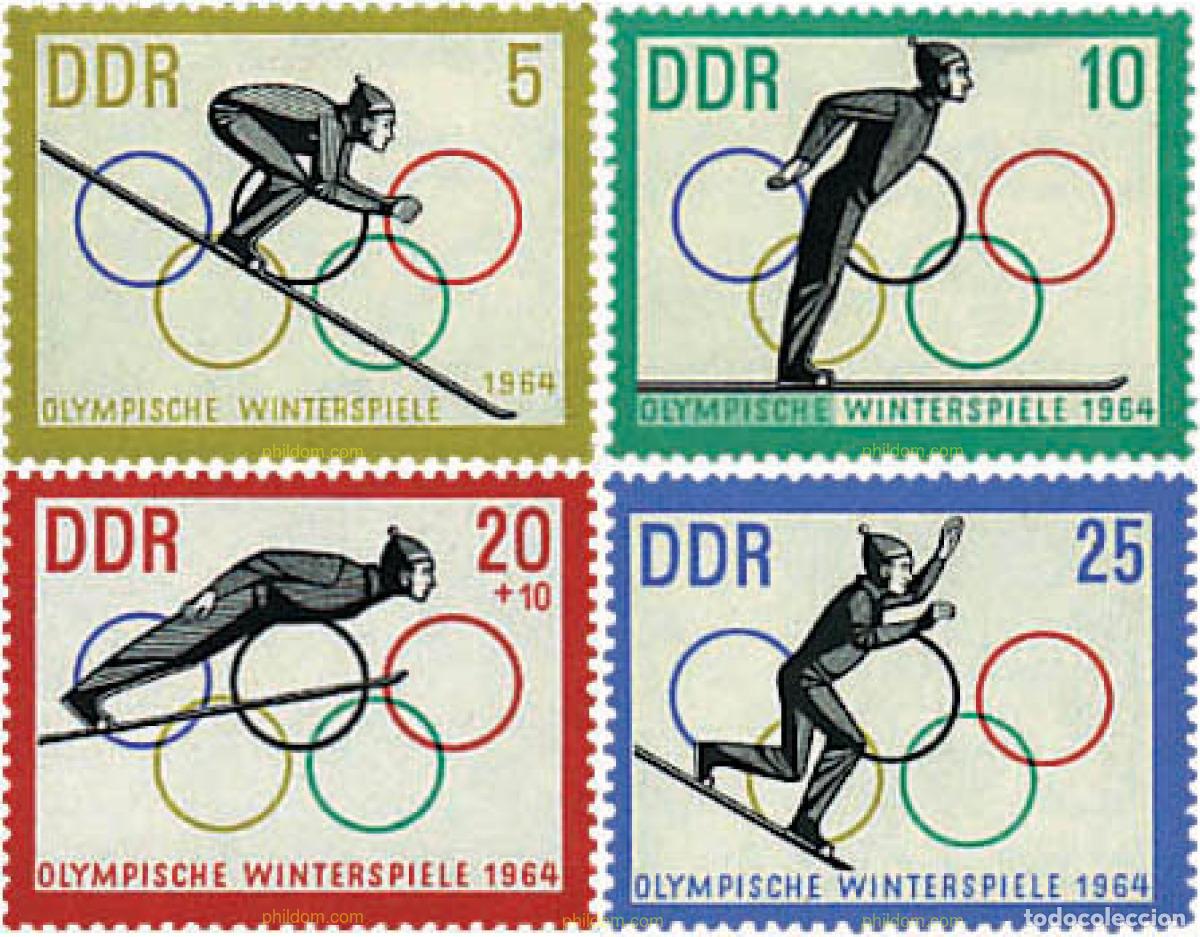 Sellos: 70360 MNH ALEMANIA DEMOCRATICA 1963 9 JUEGOS OLIMPICOS DE INVIERNO. INNSBRUCK 1964