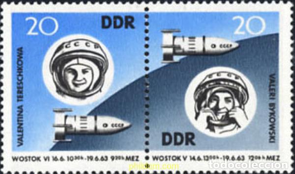 Sellos: 158109 MNH ALEMANIA DEMOCRATICA 1963 VUELO ESPACIAL EN GRUPO DEL VOSTOK V Y VOSTOK VI