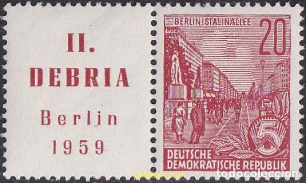 Sellos: 705784 MNH ALEMANIA DEMOCRATICA 1959 EXPOSICI&Oacute;N FILAT&Eacute;LICA DE BERL&Iacute;N (DEBRIA II)