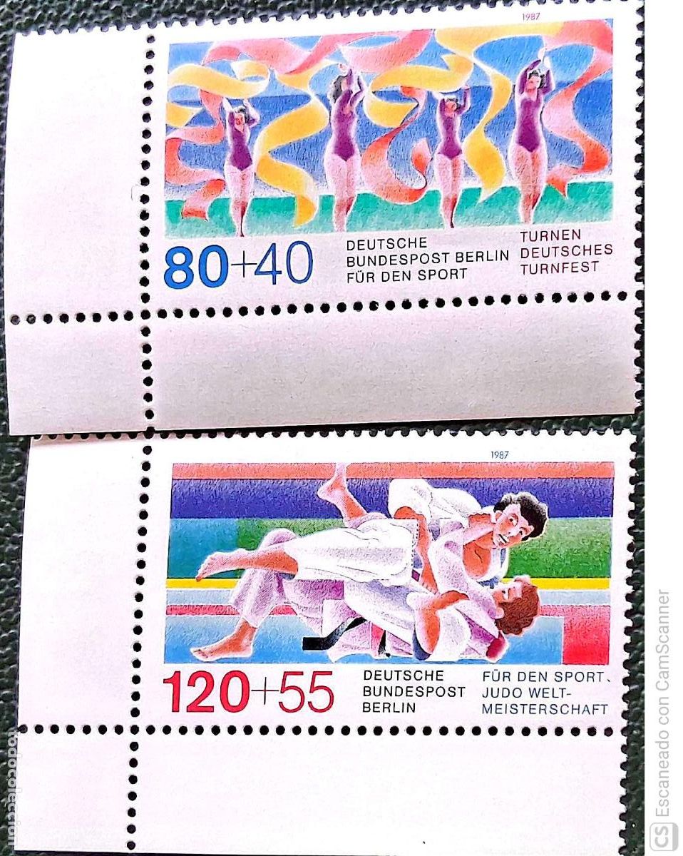 Sellos: Berl&iacute;n. 738/39 Fiesta de la gimnasia y fiesta campeonatos mundiales de judo. 1987. Sellos nuevos y n