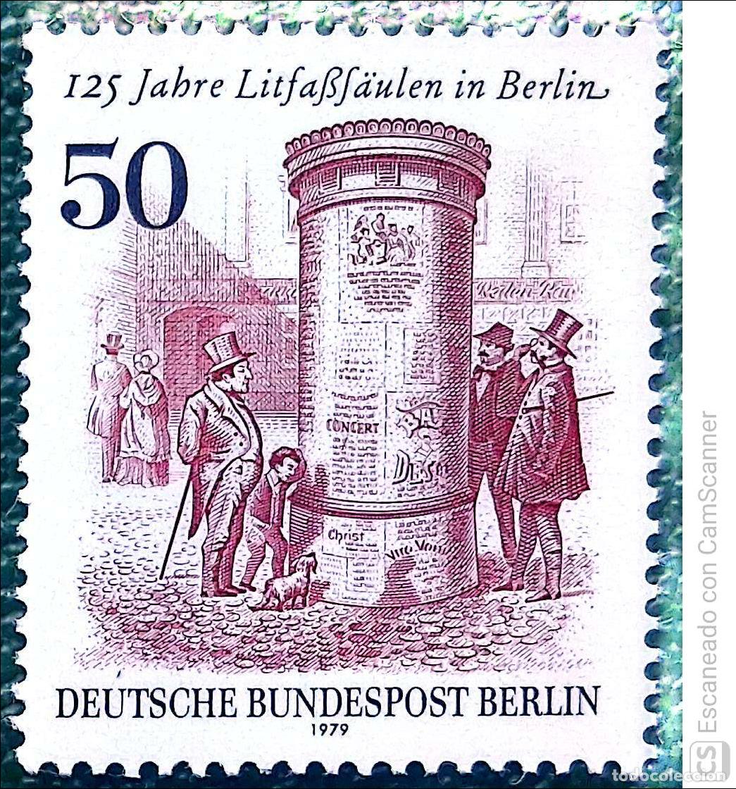 Sellos: Berl&iacute;n. 576 Aniversario de la primera columna de anuncios. 1979. Sellos nuevos y numeraci&oacute;n Yvert.
