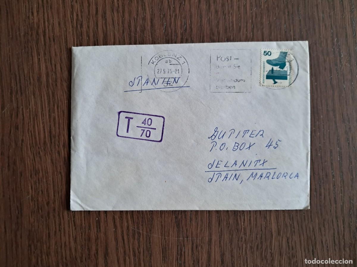 Sellos: sobre, carta circulada con sellos de Alemania, a&ntilde;o 1975, radioaficionado.
