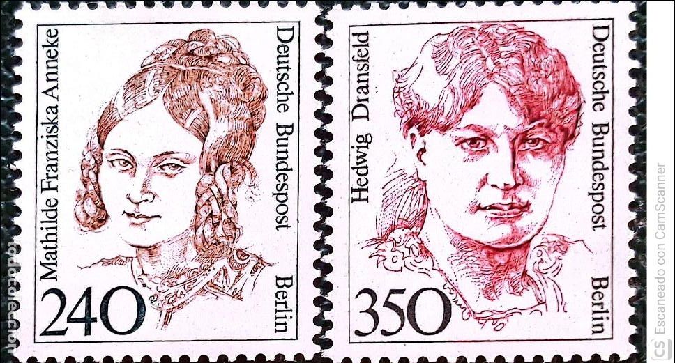 Sellos: Berl&iacute;n. 788/89 Mujeres de la Historia alemana: Mathilde Anneke y Hedwig Dransfeld. 1988. Sellos nuev