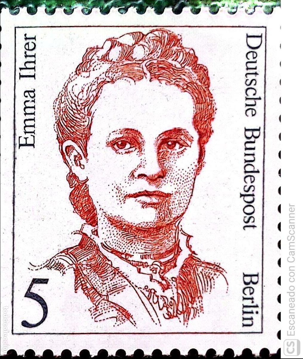 Sellos: Berl&iacute;n. 794 Mujeres de la Historia alemana: Emma Ihrer. 1989. Sellos nuevos y numeraci&oacute;n Yvert.