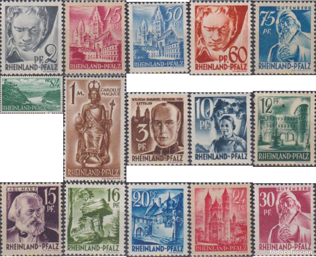Sellos: 626498 HINGED ALEMANIA. Rheinland-Pfalz 1947 MOTIVOS VARIOS