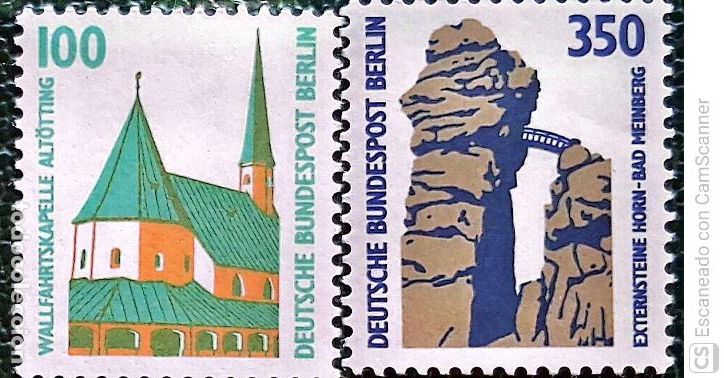 Sellos: Berl&iacute;n. 795/96 Curiosidades: Capilla de Alt&ouml;ting y La roca de Horn-Bad-Meinberg. 1989. Sellos nuevos