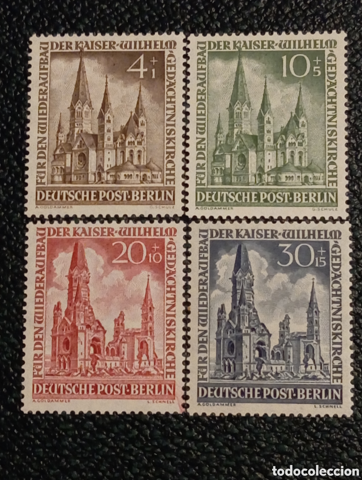 Sellos: Serie Completa Berl&iacute;n Oeste 1953 Iglesia Memorial Michel 106-109 Nuevos MNH**