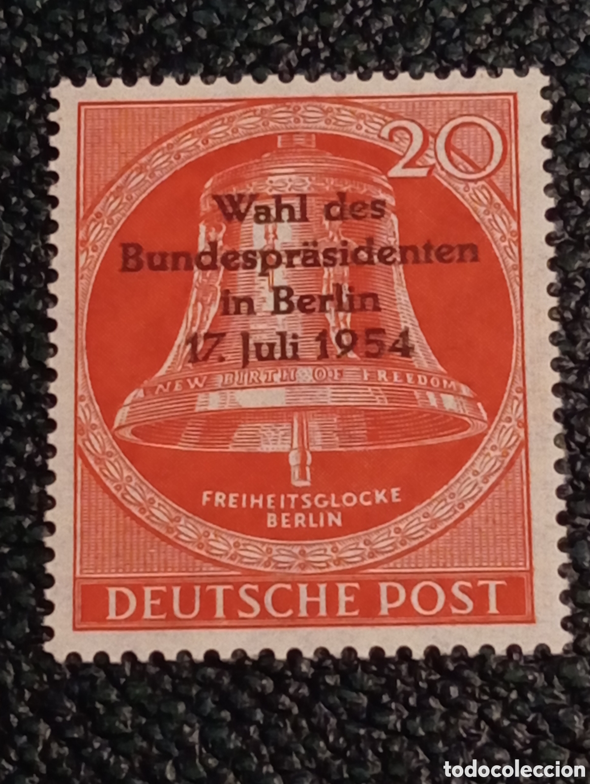 Sellos: Alemania Berl&iacute;n 1954 Campana con Sobreimpresi&oacute;n Michel 118 Nuevo MNH**