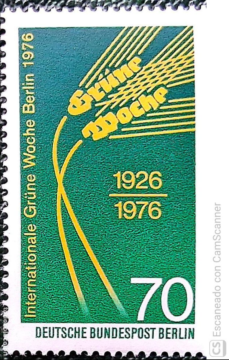 Sellos: Berl&iacute;n. 480 Semana verde internacional: Espigas. 1975. Sellos nuevos y numeraci&oacute;n Yvert