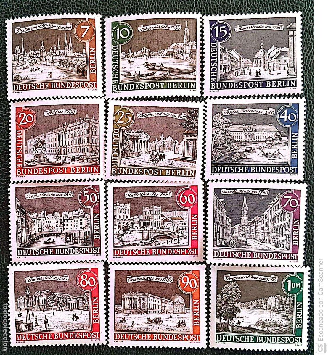 Sellos: Berl&iacute;n. 196/207 Vistas de Berl&iacute;n. 1962/63. Sellos nuevos y numeraci&oacute;n Yvert.