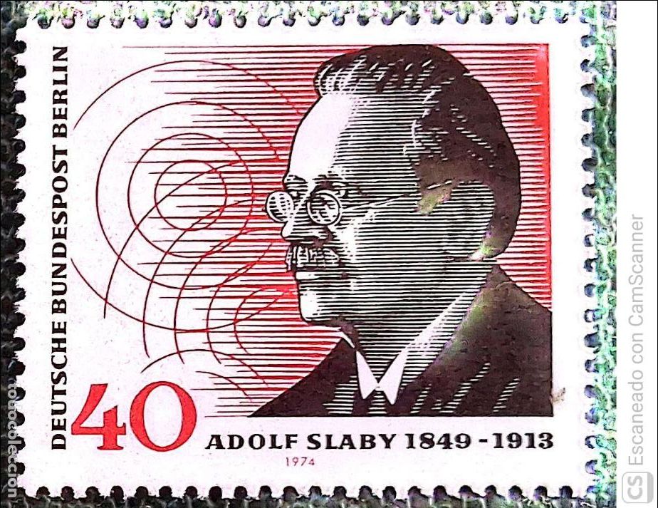 Sellos: Berl&iacute;n. 435 Von Adolf Slaby, t&eacute;cnico de la radio. 1974. Sellos nuevos y numeraci&oacute;n Yvert.