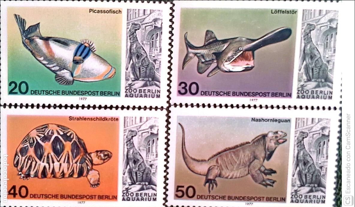 Sellos: Berl&iacute;n. 514/17 Zoo de Berl&iacute;n.Acuarium. 1977. Sellos nuevos y numeraci&oacute;n Yvert.