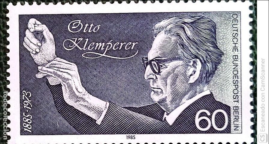 Sellos: Berlin. 700 Director de orquesta Otto Klemperer. 1985. Sellos nuevos y numeraci&oacute;n Yvert.