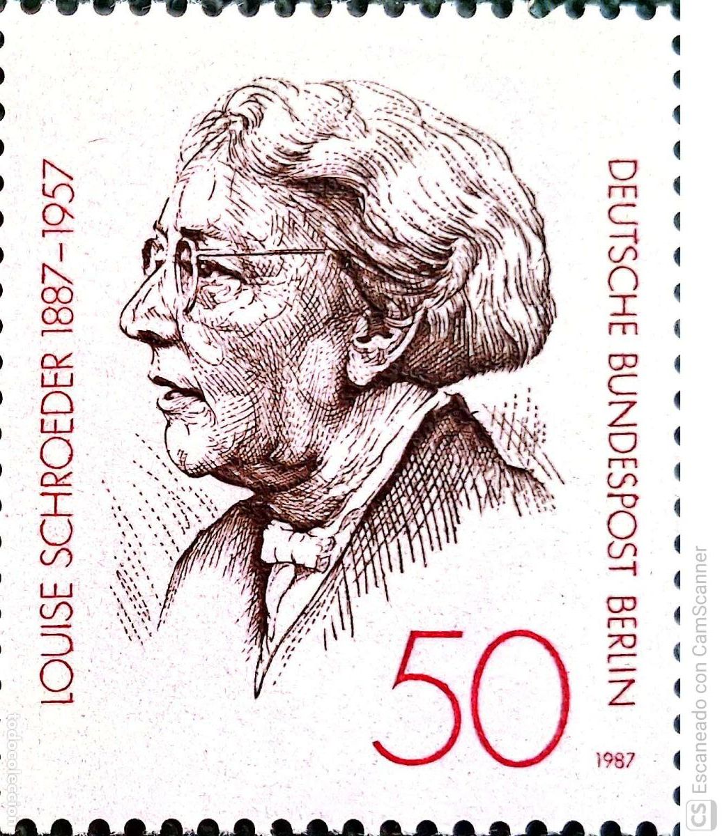 Sellos: Berl&iacute;n. 740 Louise Schroeder, alcaldesa de Berl&iacute;n. 1987. Sellos nuevos y numeraci&oacute;n Yvert.