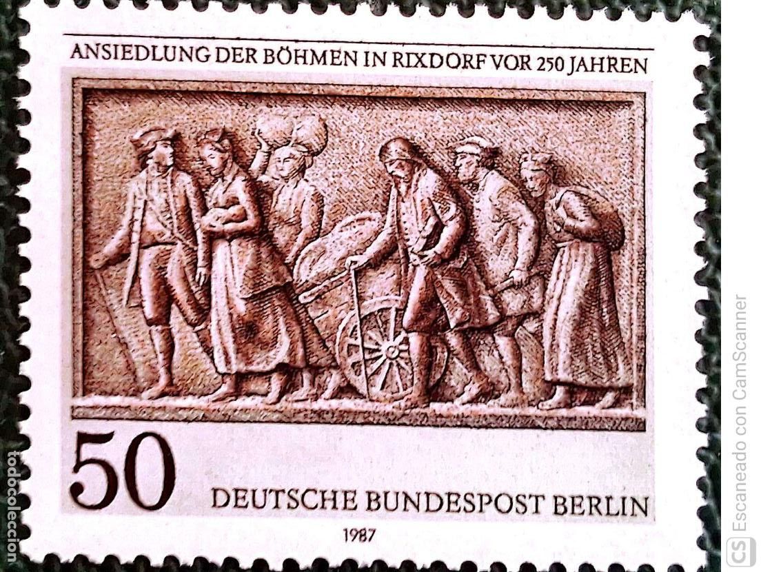 Sellos: Berl&iacute;n. 745 Aniversario del establecimiento de los Bohemios, en Rixdorf. 1987. Sellos nuevos y nume