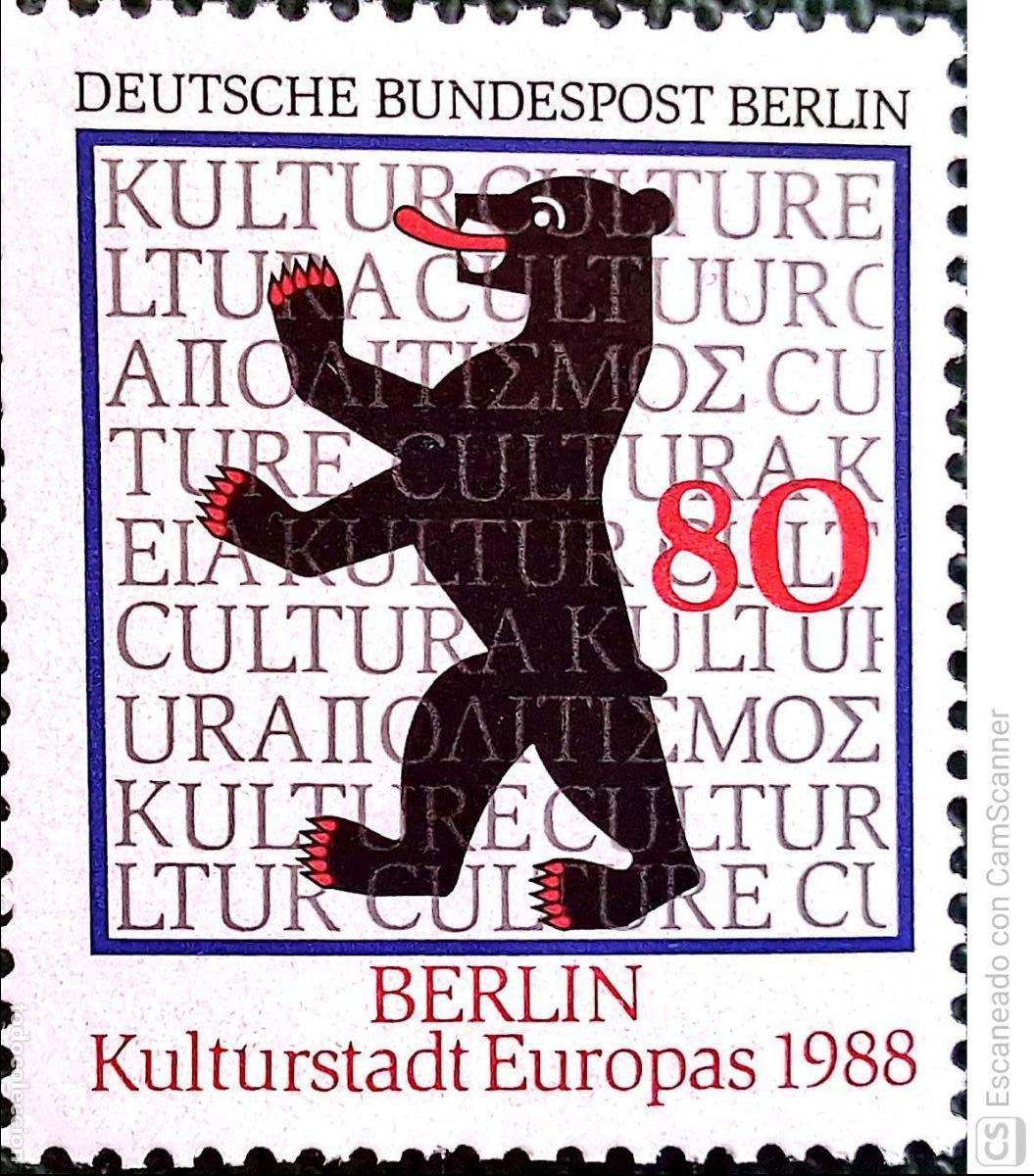 Sellos: Berl&iacute;n. 761 Berl&iacute;n Ciudad europea de la cultura: Escudo de Berl&iacute;n. 1988. Sellos nuevos y numeraci&oacute;n