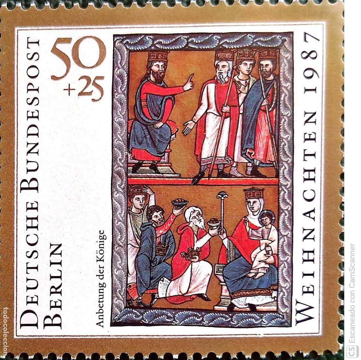 Sellos: Berl&iacute;n. 758 Navidad: La adoraci&oacute;n de los Magos. 1987. Sellos nuevos y numeraci&oacute;n Yvert.
