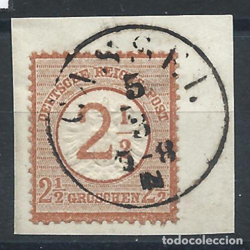 Sellos: Allemagne Empire N&deg;28 Obl (FU) 1874 - Blason surcharg&eacute;