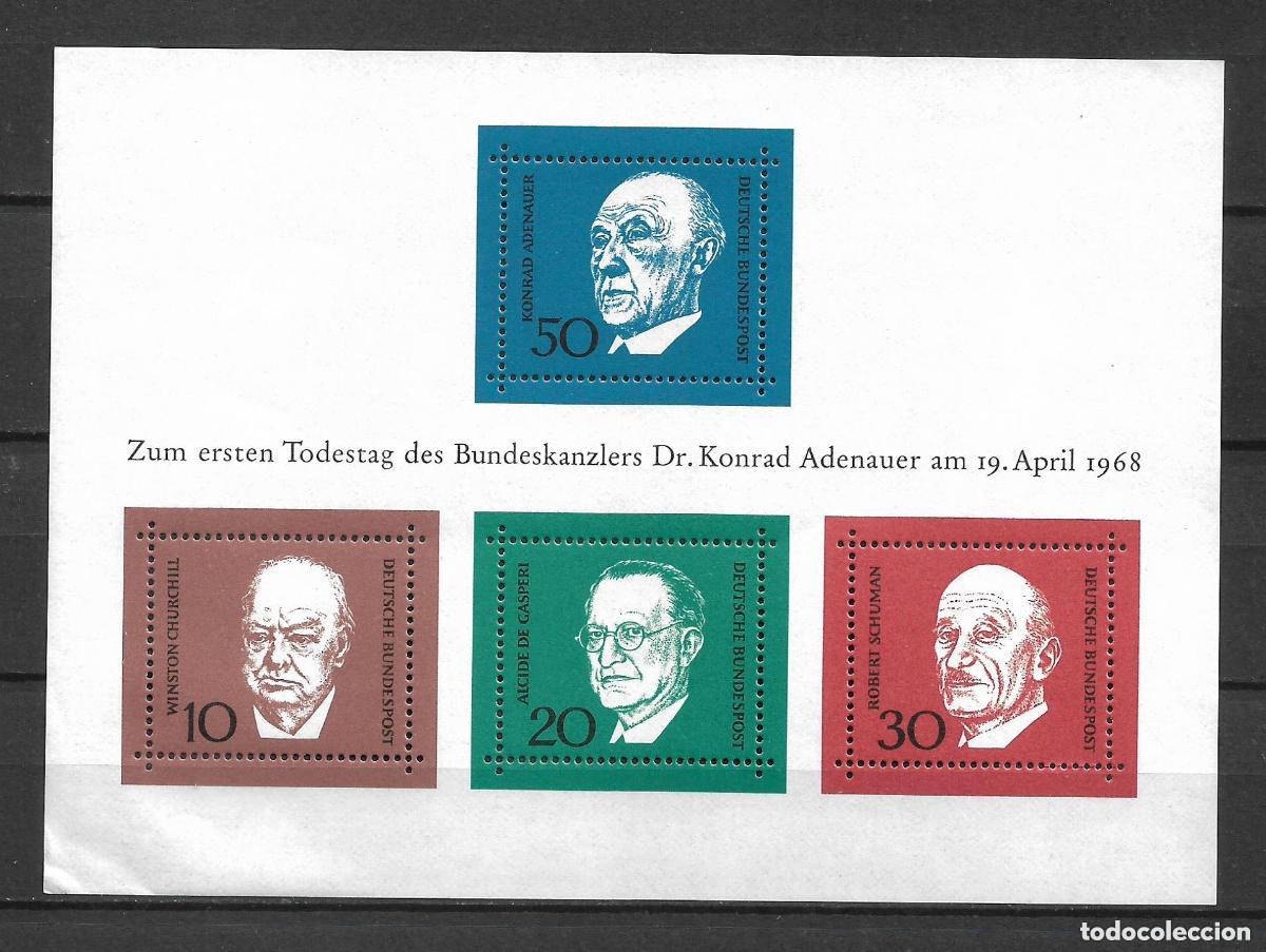 Sellos: alemania 1968 hoja bloque 4 ** mnh - 31/14