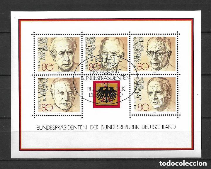 Sellos: alemania 1982 hoja bloque usado - 31/11