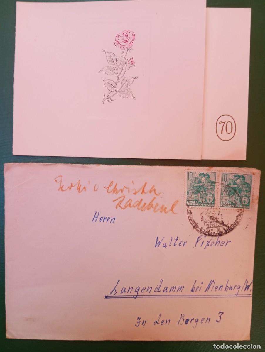 Sellos: ALEMANIA ORIENTAL, RDA, DDR, CARTA CIN FELICITACIONES Y MATASELLOS ESPECIAL