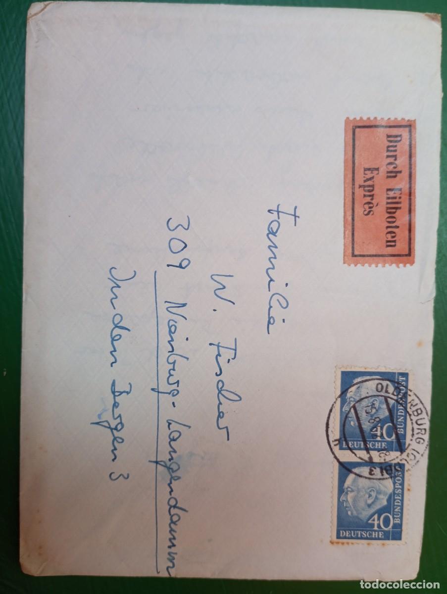 Sellos: ALEMANIA FEDERAL, 1952, CORRESPONDENCIA URGENTE, , DORSO MATASELLOS LLEGADA