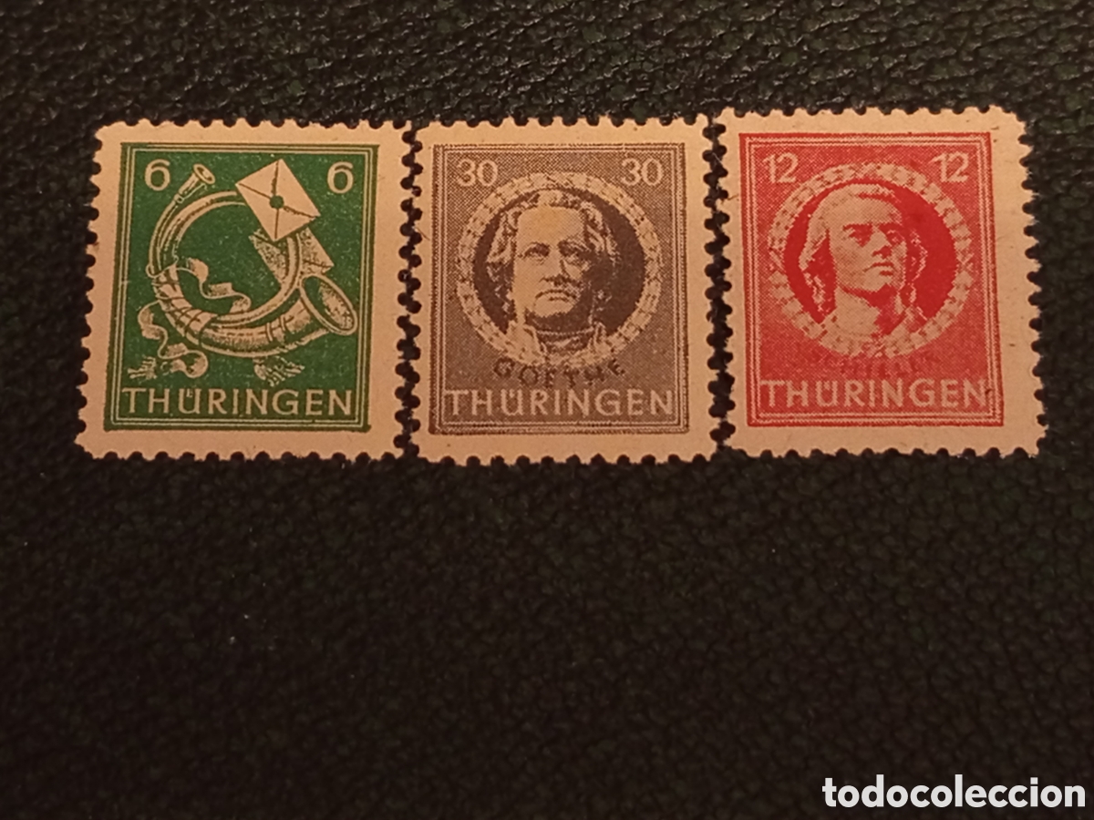 Sellos: Lote 3 Sellos Alemania 1945 Turingia Ocupaci&oacute;n Rusa Michel 94, 97 y 99 MNH