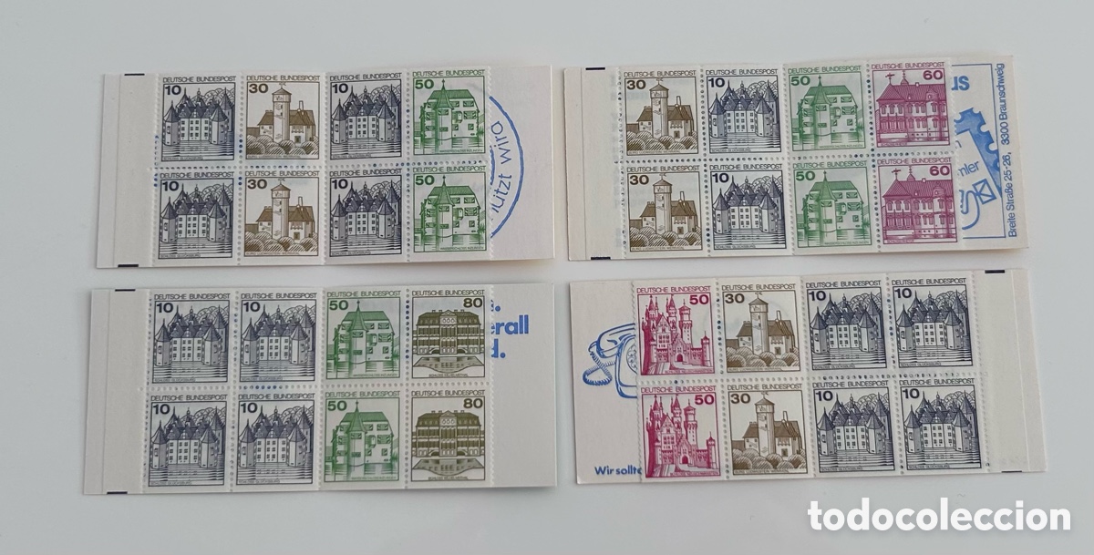 Sellos: 4 CARNETS DE SELLOS. ALEMANIA. CASTILLOS