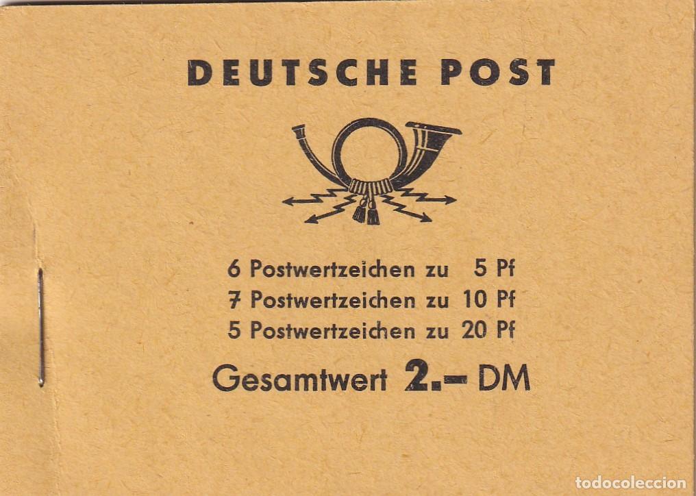Sellos: Carnet completo sellos Alemania Michel MH3 RDA DDR circa 1960 - Publicidad dorso Zahlenlotto Loter&iacute;a