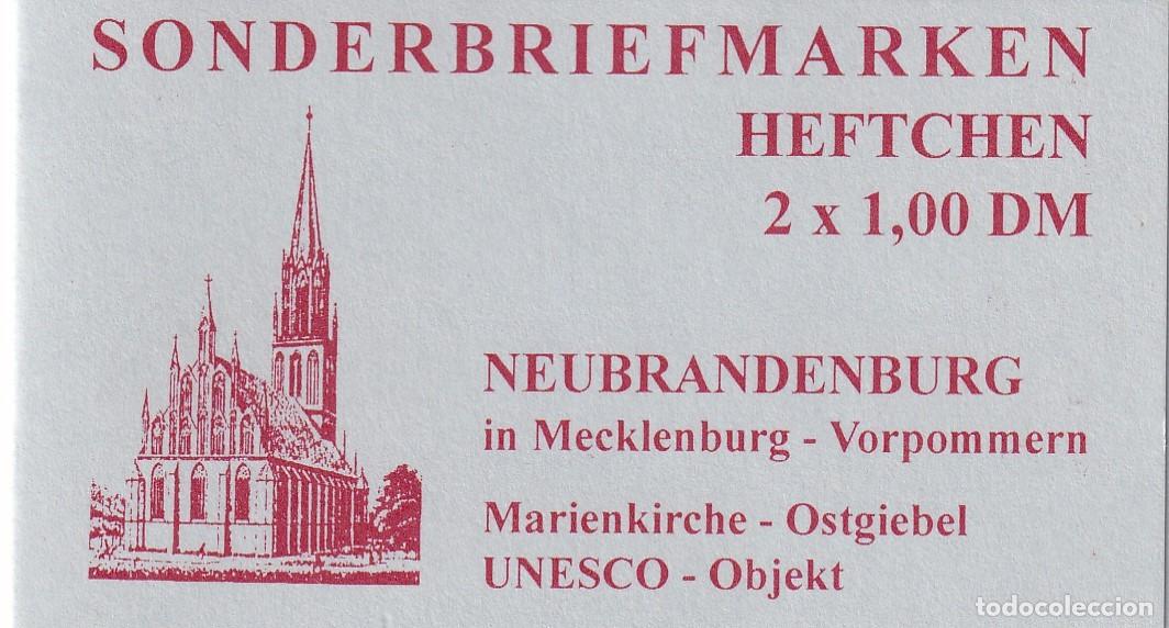 Sellos: Carnet completo sellos Alemania 1994 UNESCO - D&iacute;a Filatelia Estado - Matasellos Iglesia Marienkirche