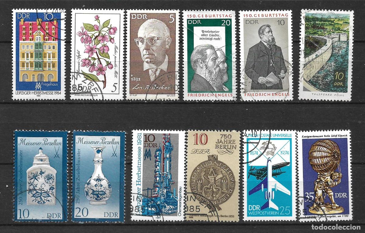 Sellos: alemania ddr lote 12 sellos usado - 30/6
