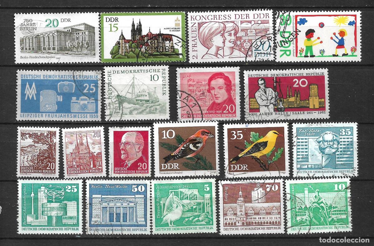 Sellos: alemania ddr lote 19 sellos usado - 30/6