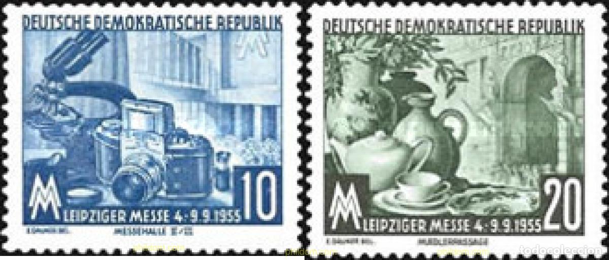 Sellos: 679389 HINGED ALEMANIA DEMOCRATICA 1955 FERIA DE OTO&Ntilde;O DE LEIPZIG
