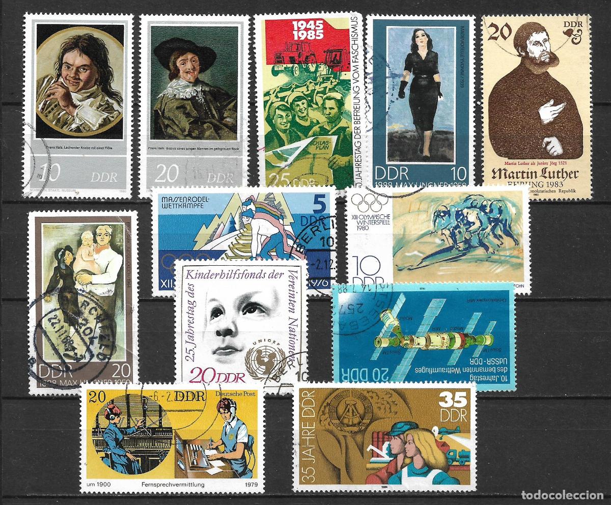 Sellos: alemania ddr lote 12 sellos usado - 30/15