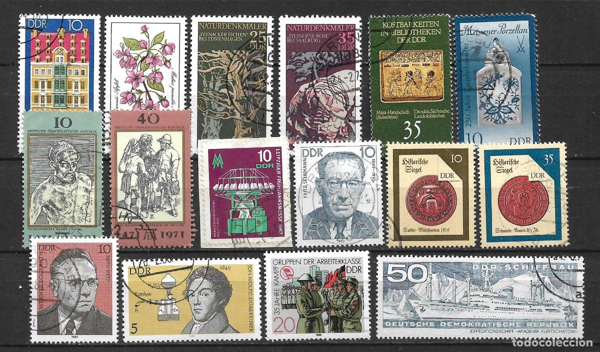 Sellos: alemania ddr lote 16 sellos usado - 30/15
