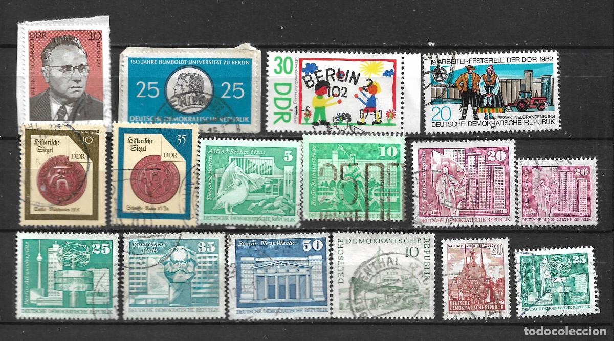 Sellos: alemania ddr lote 16 sellos usado - 30/15