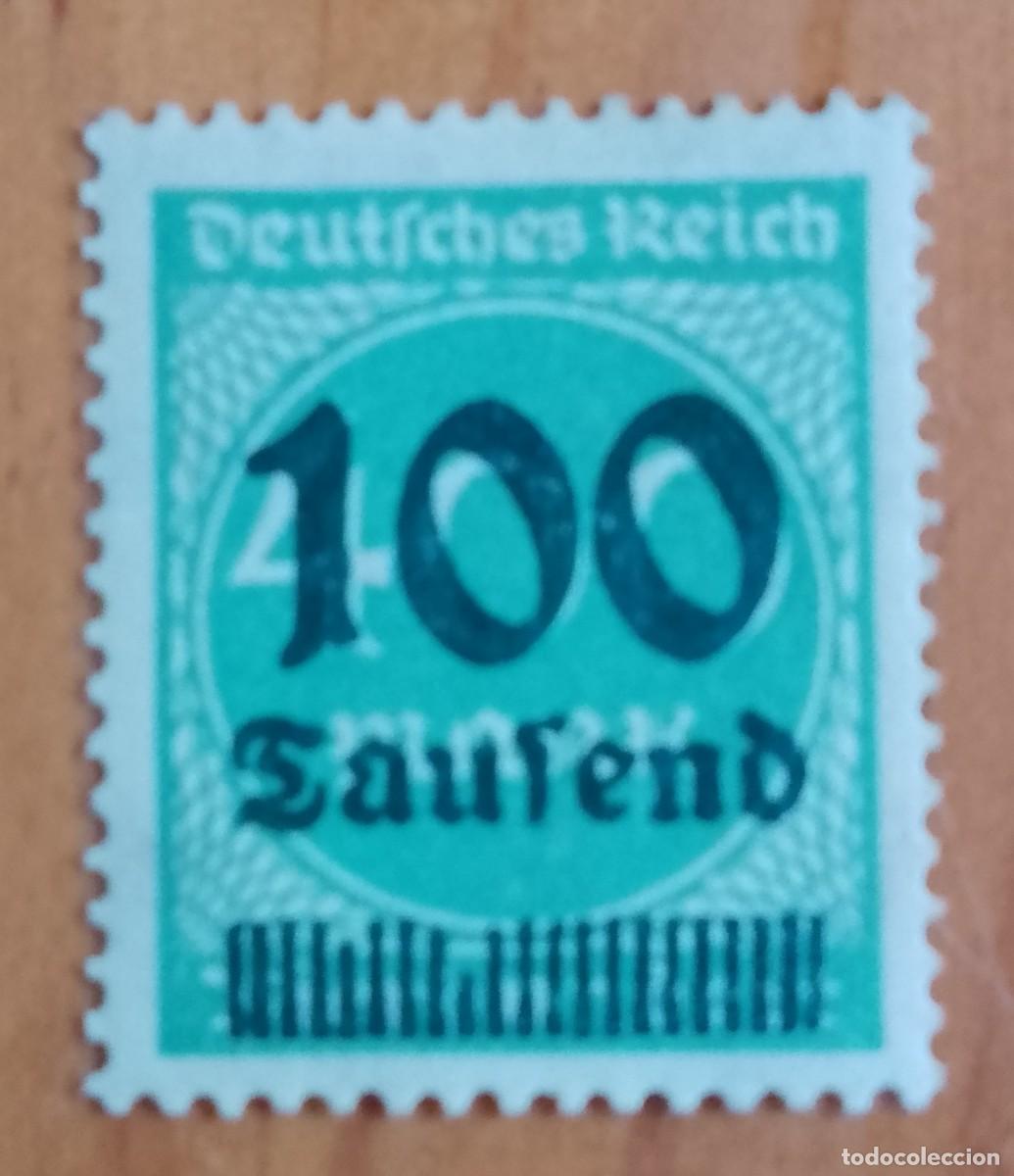 Sellos: ALEMANIA, DEUTSCHES REICH - 400 MARK, SUPERPUESTO: 100 SAUFEND - A&Ntilde;O 1923