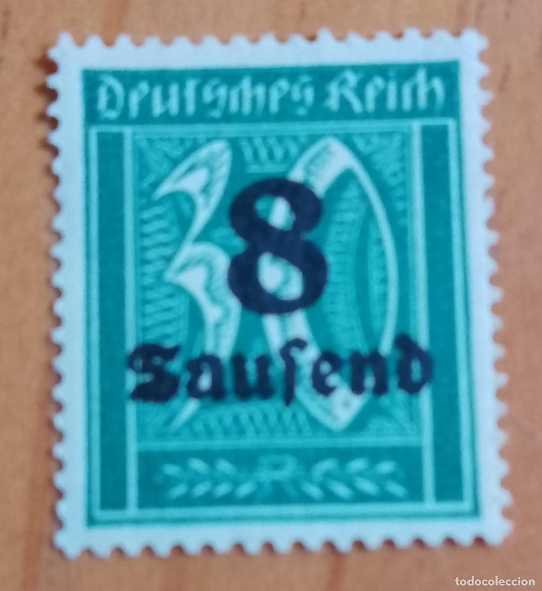 Sellos: ALEMANIA, DEUTSCHES REICH - V/F 30 - SUPERPUESTO: 8 SAUFEND